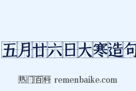 五月廿六日大寒造句是什么意思的图片